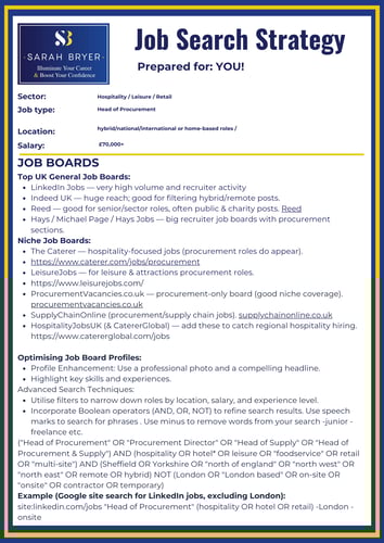 EG Procurement  Job Search Strategy